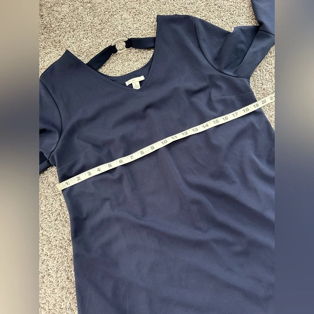 EST 1946 Navy Blue V‎ Neck Bell Sleeve Shift Dress Women's Size L